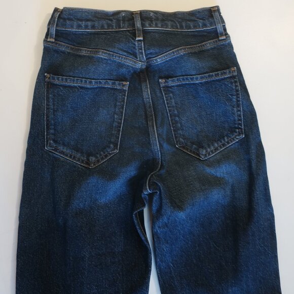 Womens Agolde Riley Long Blue Dark Wash Style A9090B-1255 Button-Fly Jeans 23 * - Picture 9 of 13